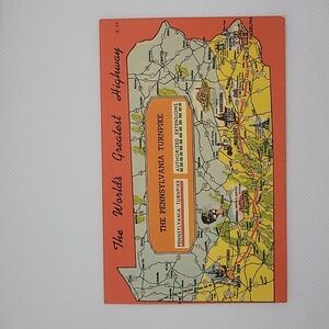 Vintage The World's Greatest Highway, The Pennsylvania Turnpike Linen Postcard